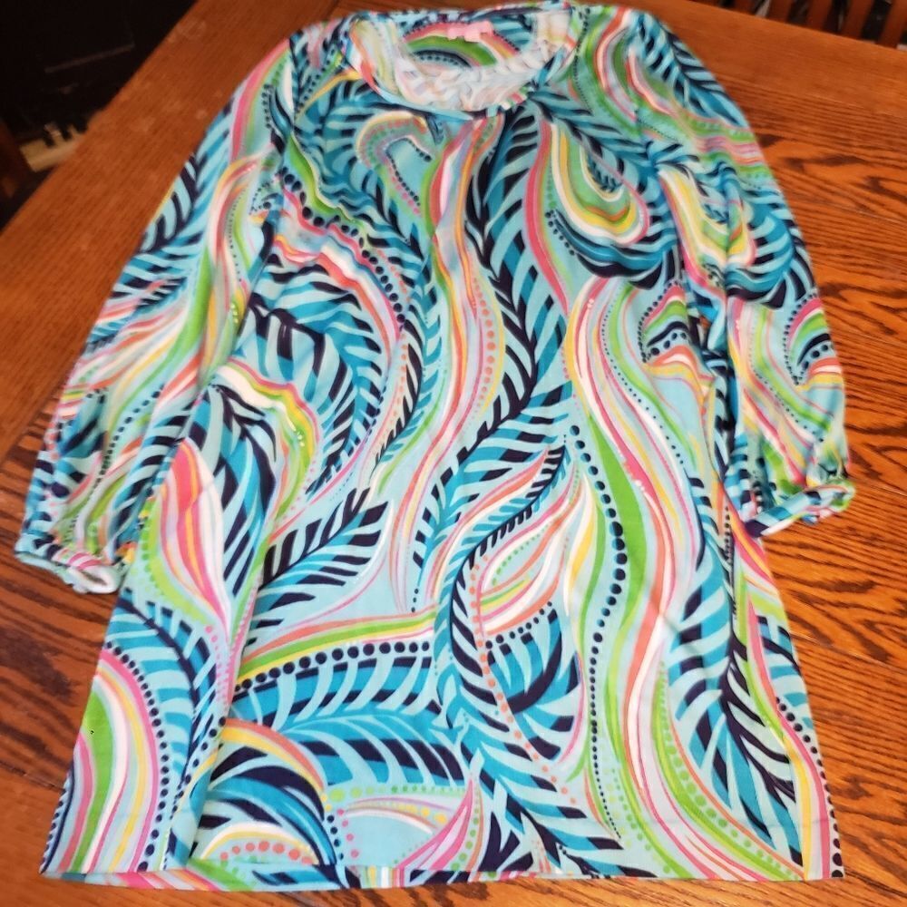 Lilly Pulitzer palm swirl shift dress sz small